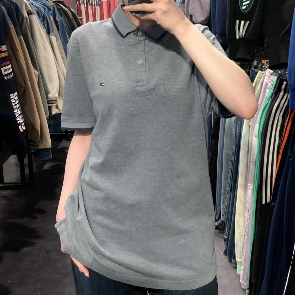 [IM] 타미힐피거 반팔 피케 셔츠 그레이 상품이미지4