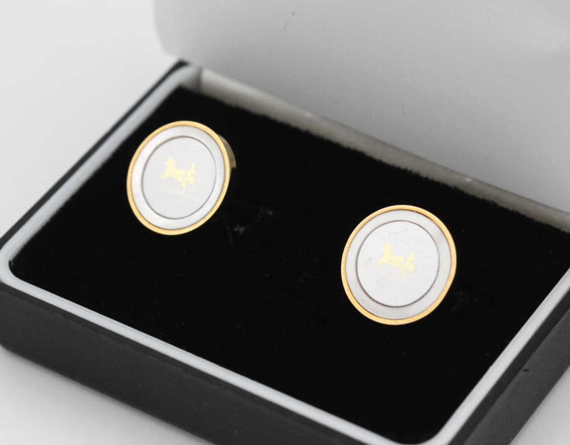 셀린느 A-등급 천연자개 한정판 남자 명품 커프스 빈티지 상품이미지1