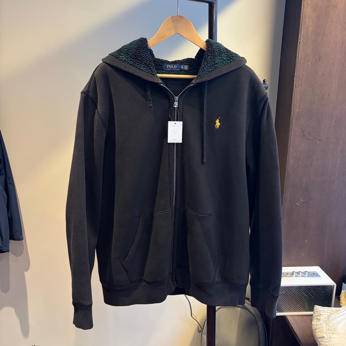 15187 - 폴로 랄프로렌 블랙 플리스 후드 집업 상품이미지2