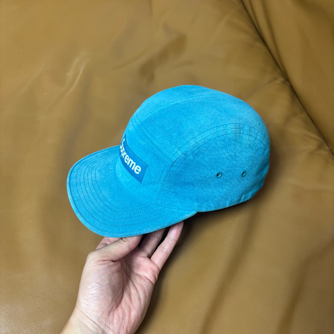 Supreme 슈프림 캠프캡 모자 (Suede Teal Blue) 상품이미지4
