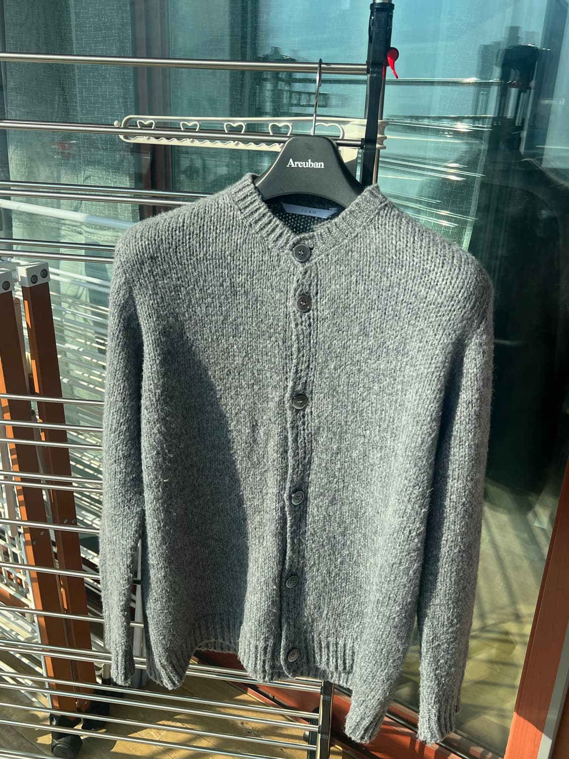 주앙옴므 모헤어 라운드넥 가디건 그레이 M 상품이미지1