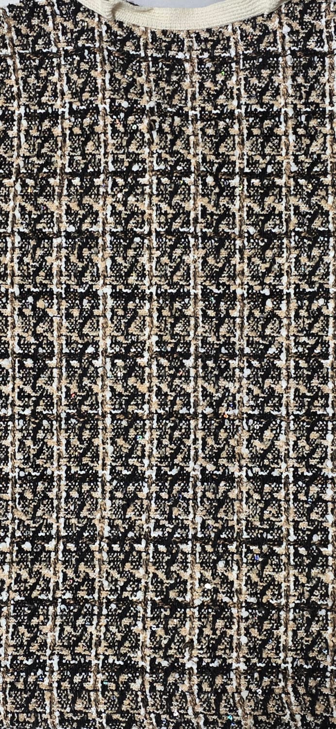 트위드 가디건 블랙 베이지 진주 단추 55 상품이미지4