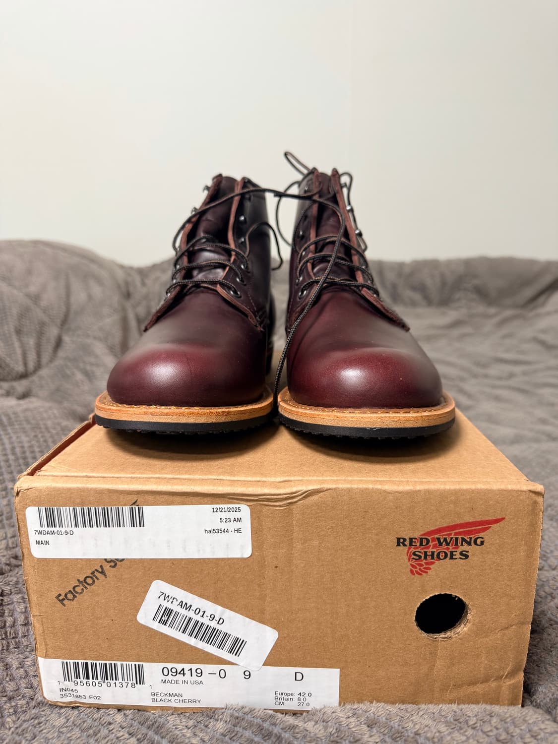 레드윙 9419 벡맨 블랙체리 9D 팩토리 세컨 상품이미지2