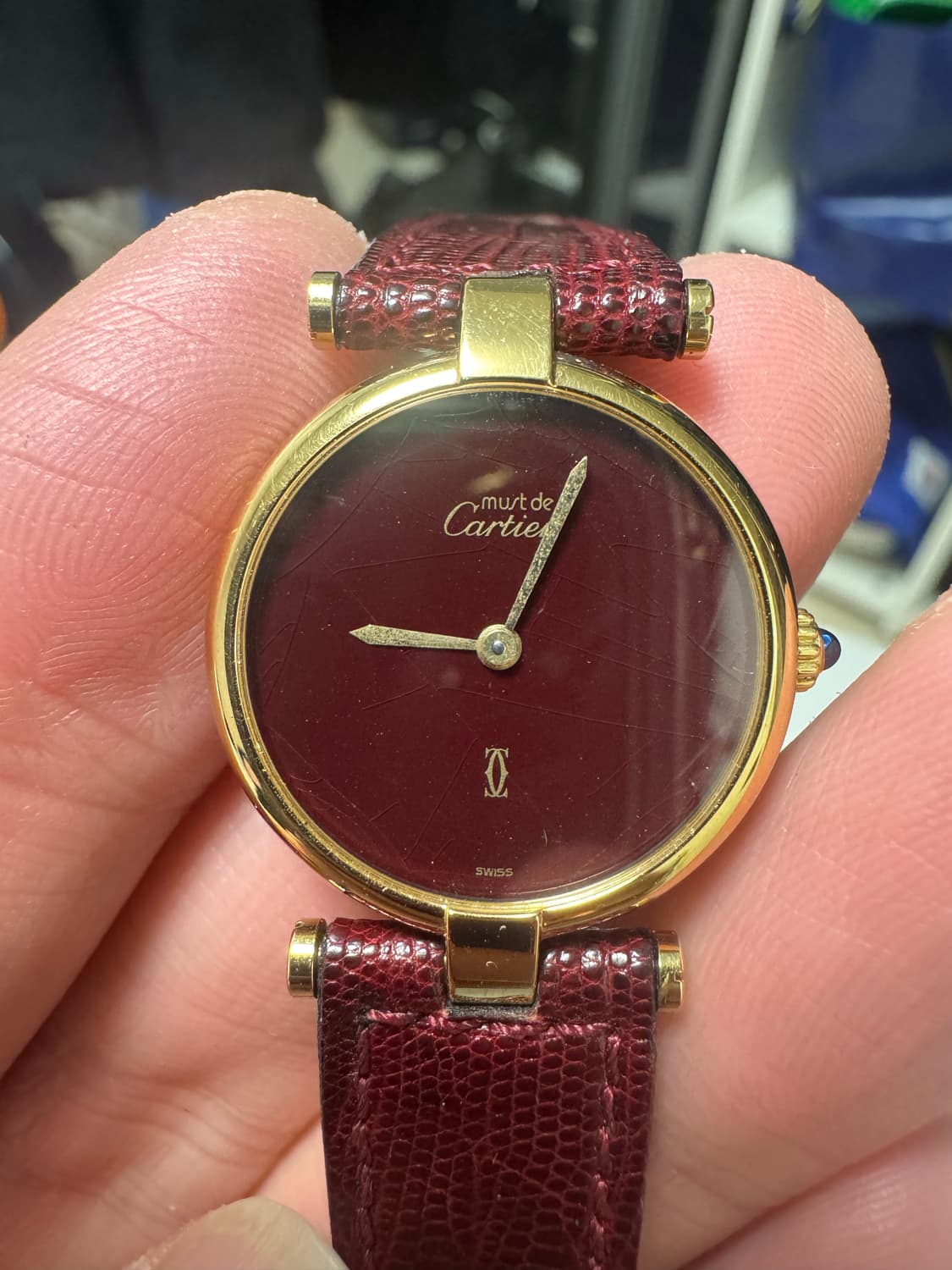까르띠에 머스트 방돔 버건디 쿼츠 빈티지 상품이미지5
