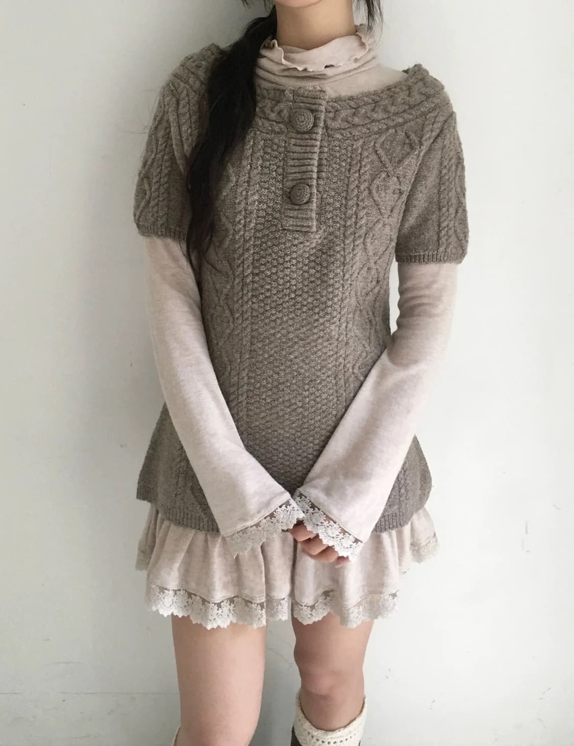 sicastra 모리걸/빈티지 반팔니트 상품이미지1