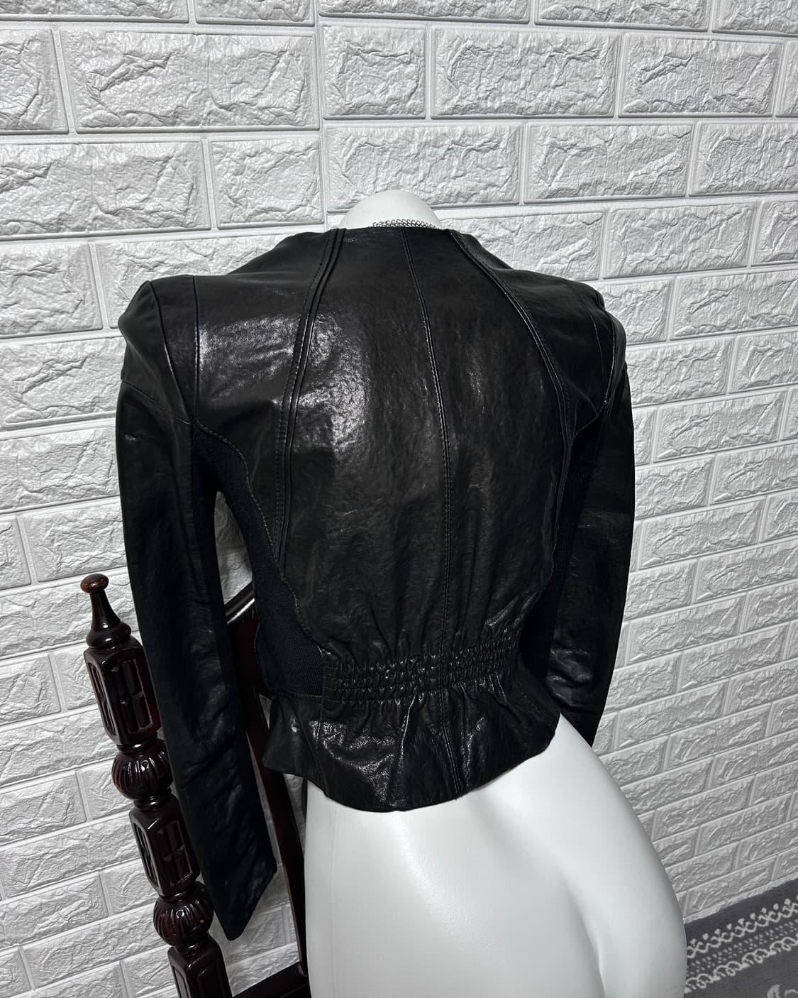 Black Lambskin Lamb Skim Slim Jacket 상품이미지6