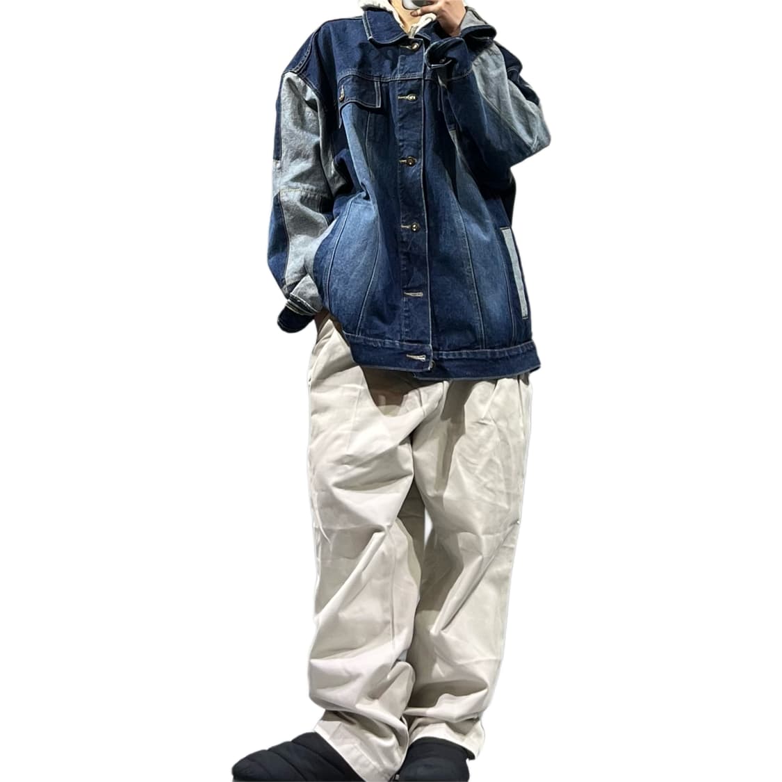 패치워크 오버핏 진청자켓 상품이미지2