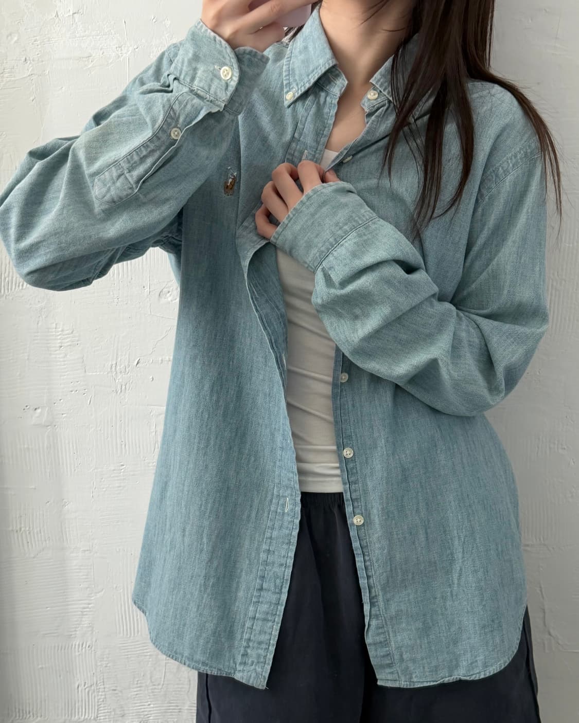 Polo 폴로 랄프로렌 신형 연청 샴브레이 셔츠 상품이미지3