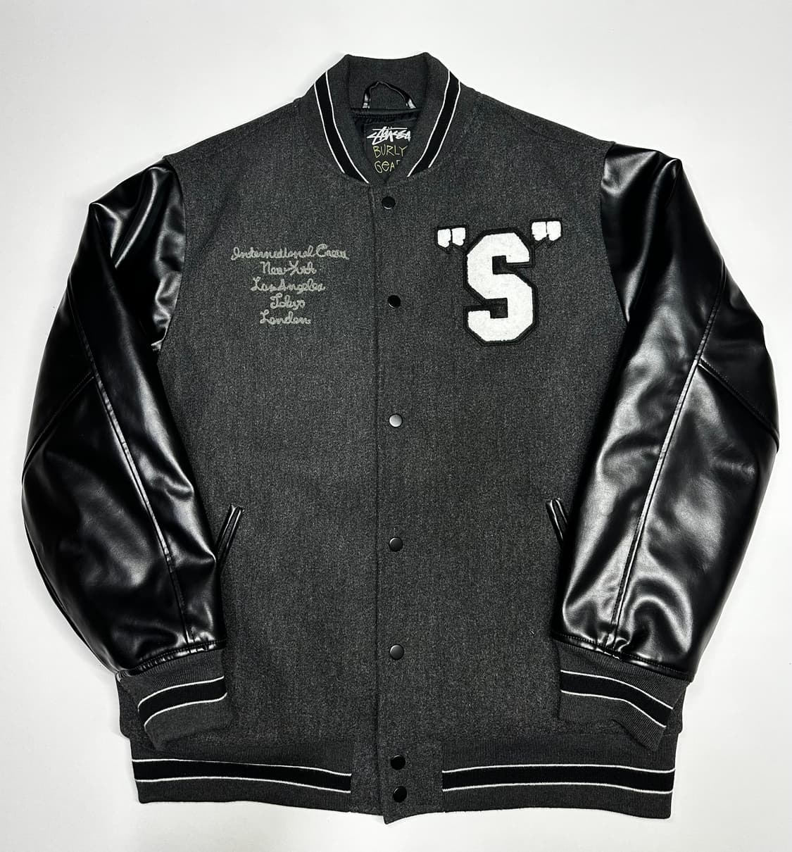 스투시 S로고 바시티 자켓 블랙 XL 상품이미지2
