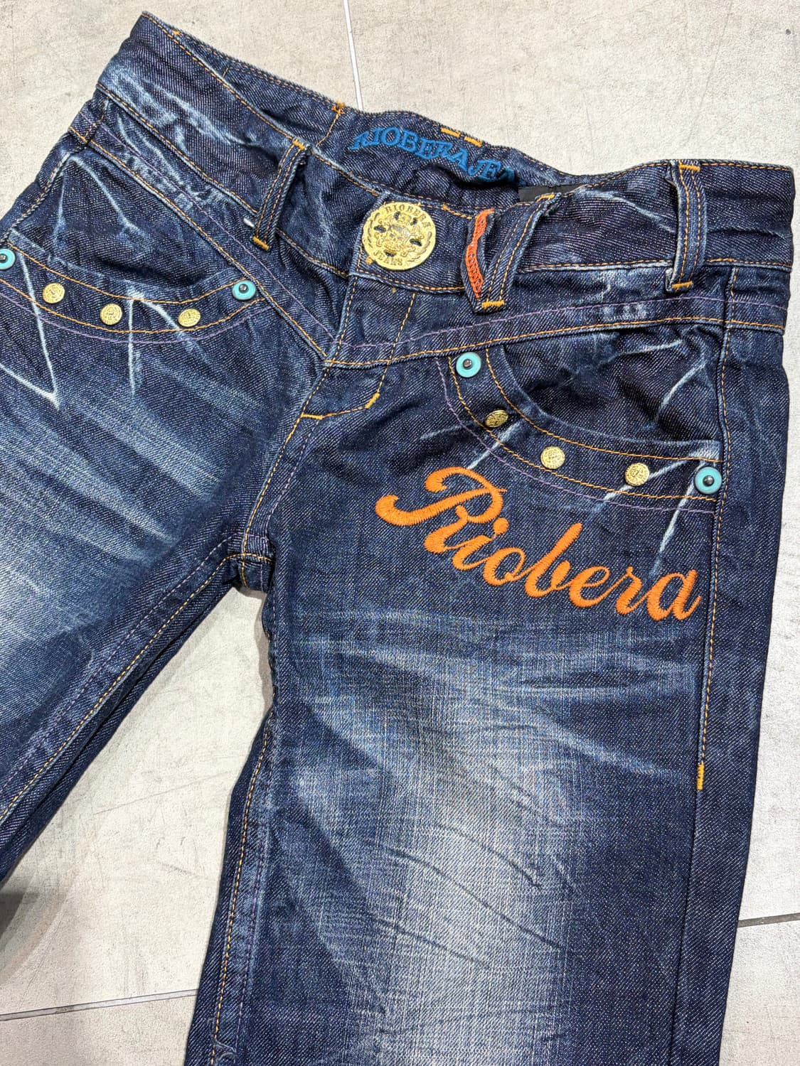 REDPEPPER 레드페퍼 오렌지 펑크 자수 데님팬츠 상품이미지9