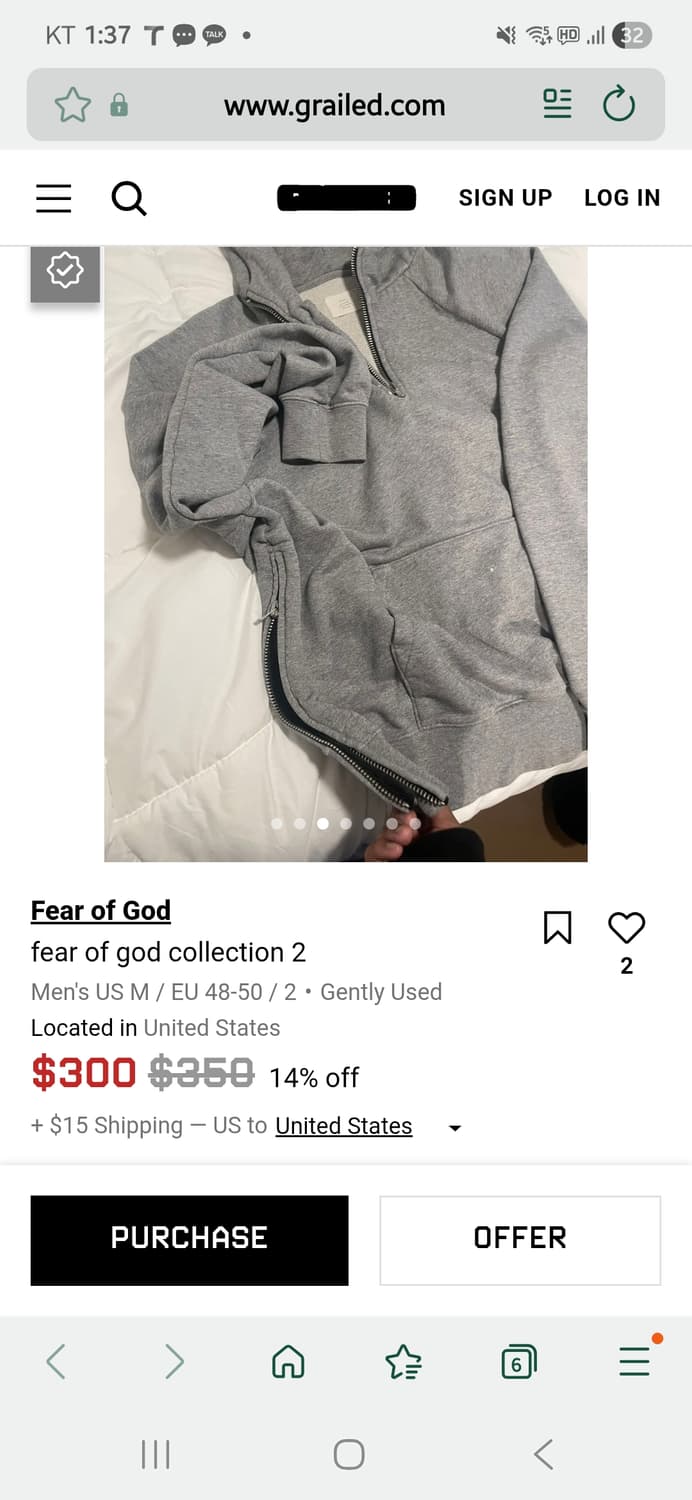 피오갓 2nd 컬렉션 그레이 하프 후드집업 (M) 상품이미지6