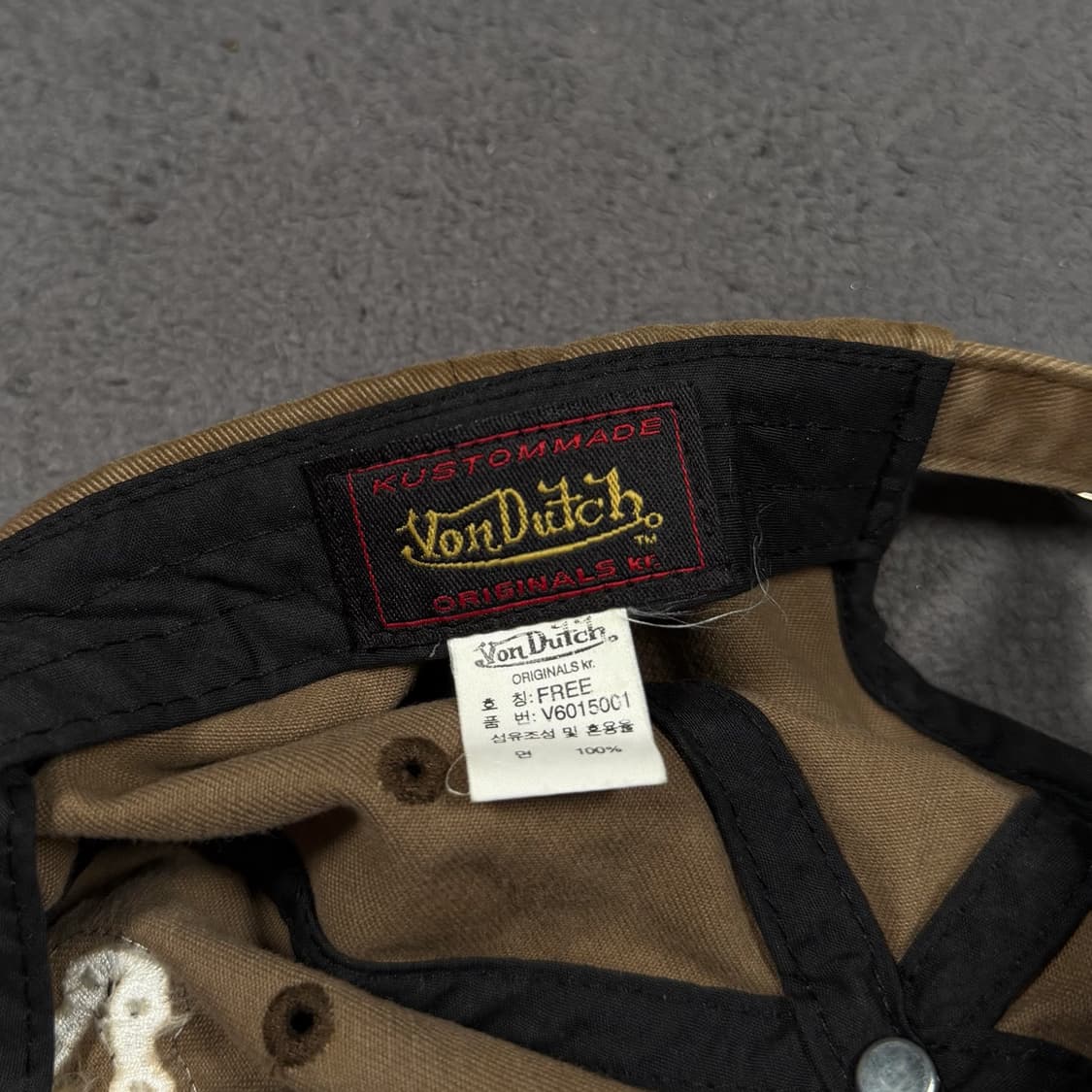 VonDutch 본더치 빈티지 데미지 브라운 볼캡 상품이미지6