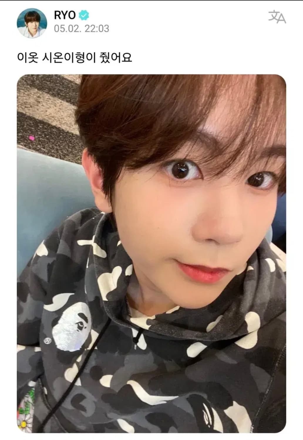 베이프 시티 카모 라지 에이프 헤드 풀오버 후드티 블랙 엔시티 위시 시온 상품이미지3