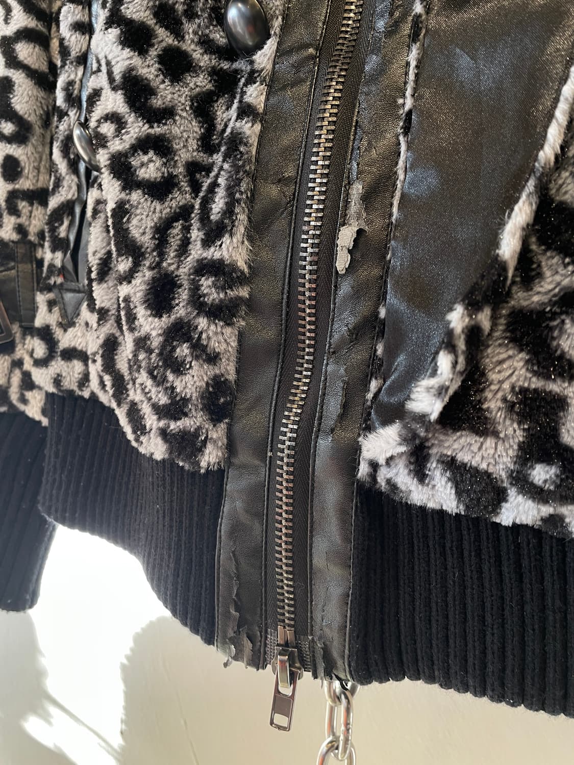 ghost of harlem 고스트오브할렘 레오파드 블랙 퍼 후드집업 상품이미지10