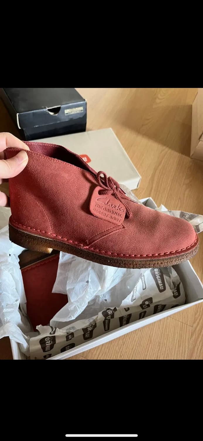 클락스 데저트 부츠 핑크 스웨이드 상품이미지1