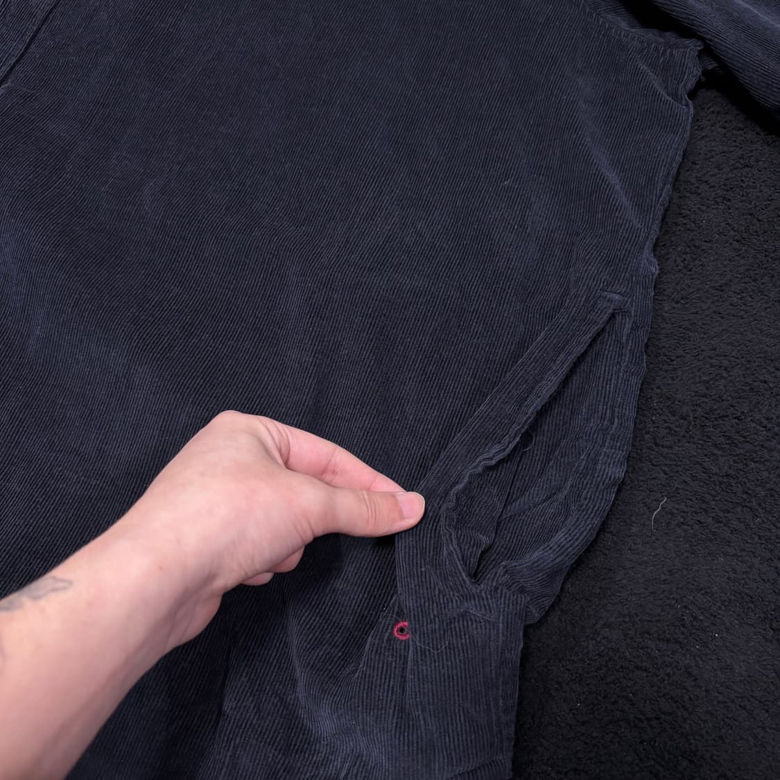 FREE 앵글런 다크네이비 오버사이즈 코듀로이 셔츠 자켓 상품이미지3