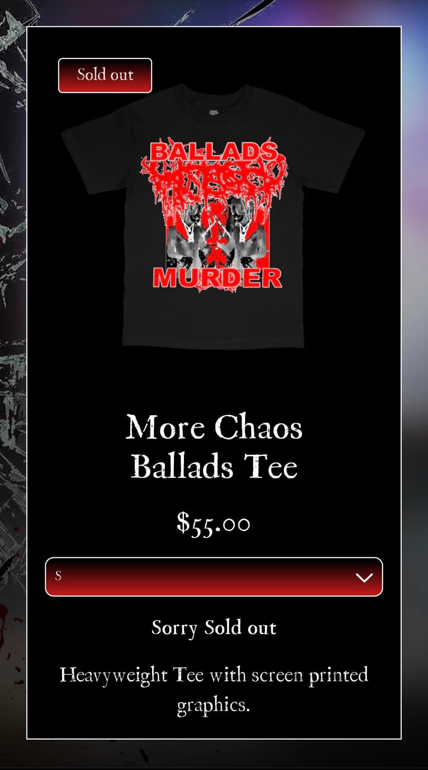 Ken Carson More Chaos Ballads Tee 상품이미지2