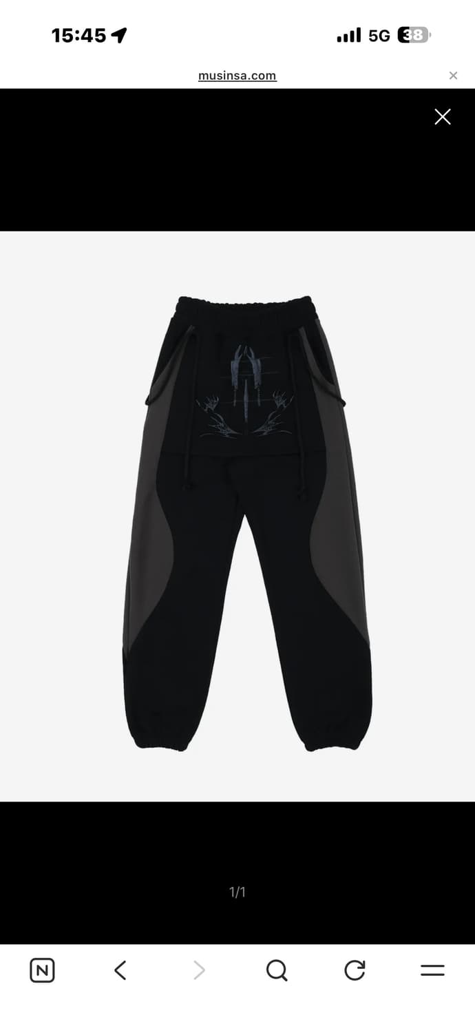 오호스 그래픽 스웻팬츠 black 상품이미지1