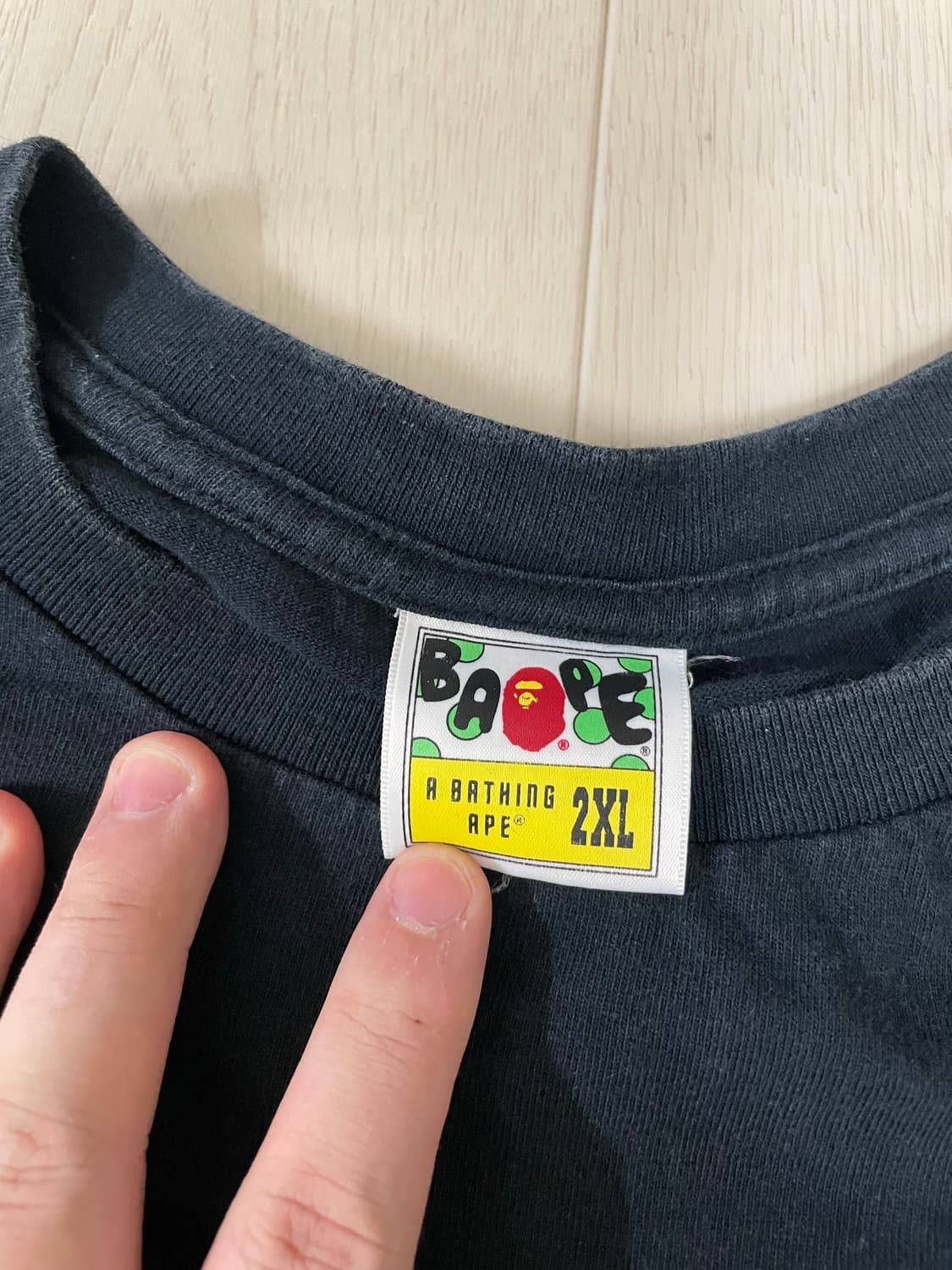 [2XL] 베이프 스몰로고 긴팔 블랙(빈티지) 상품이미지3