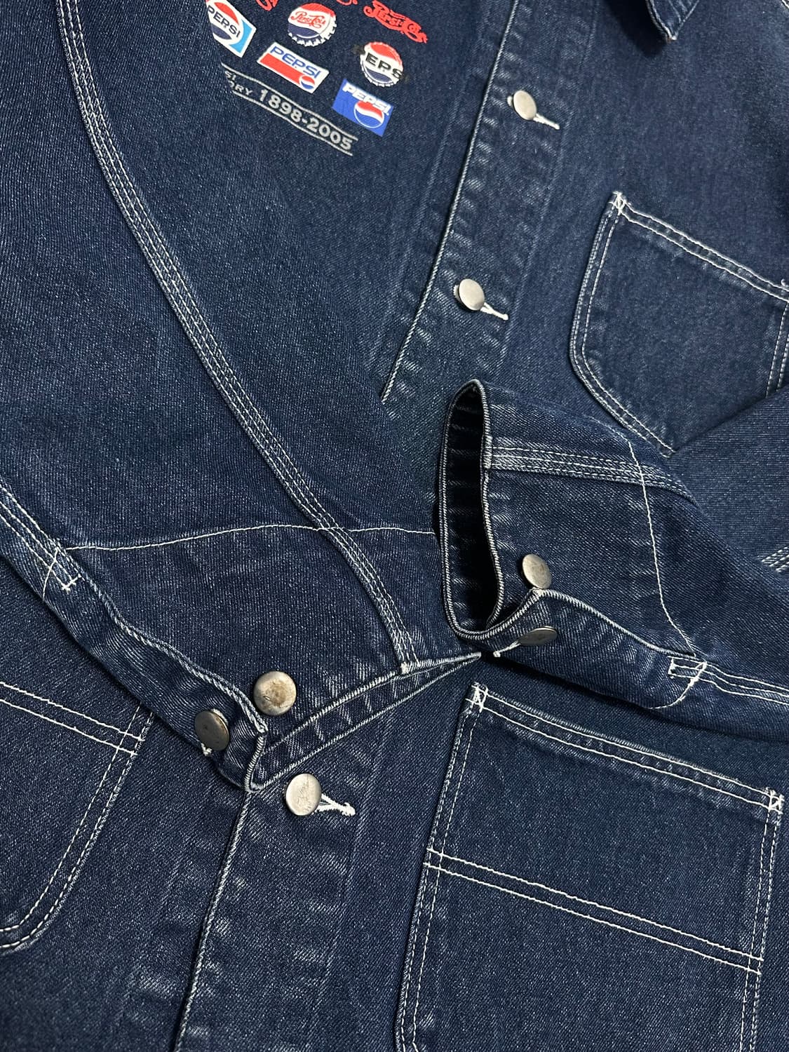 SUNTORY X PEPSI 워크 데님 초어자켓 일본빈티지 상품이미지4