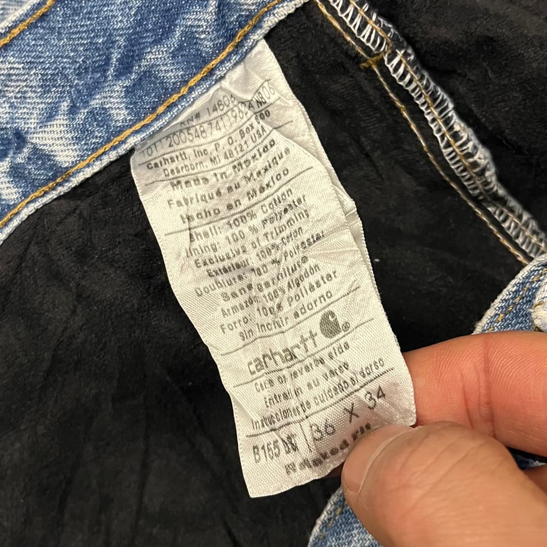 칼하트 플리스 라인드 데님 팬츠 (36) 상품이미지6