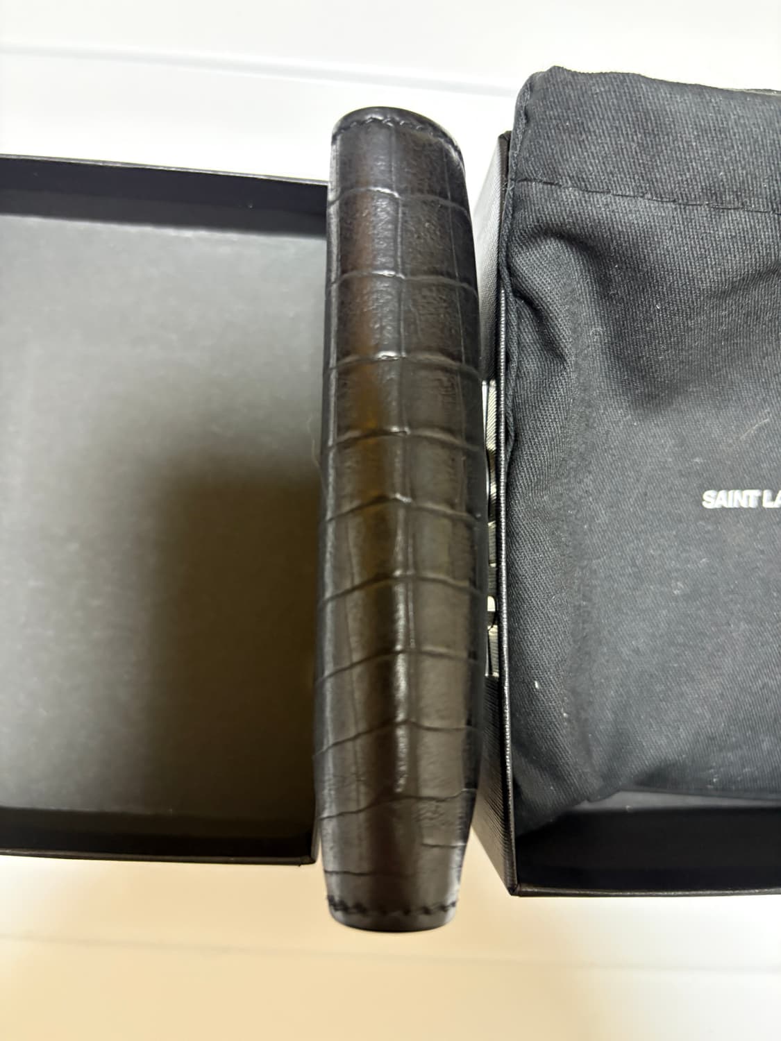 [한정판] 생로랑 크로커다일 오거나이저 은장 블랙 풀박스 상품이미지7