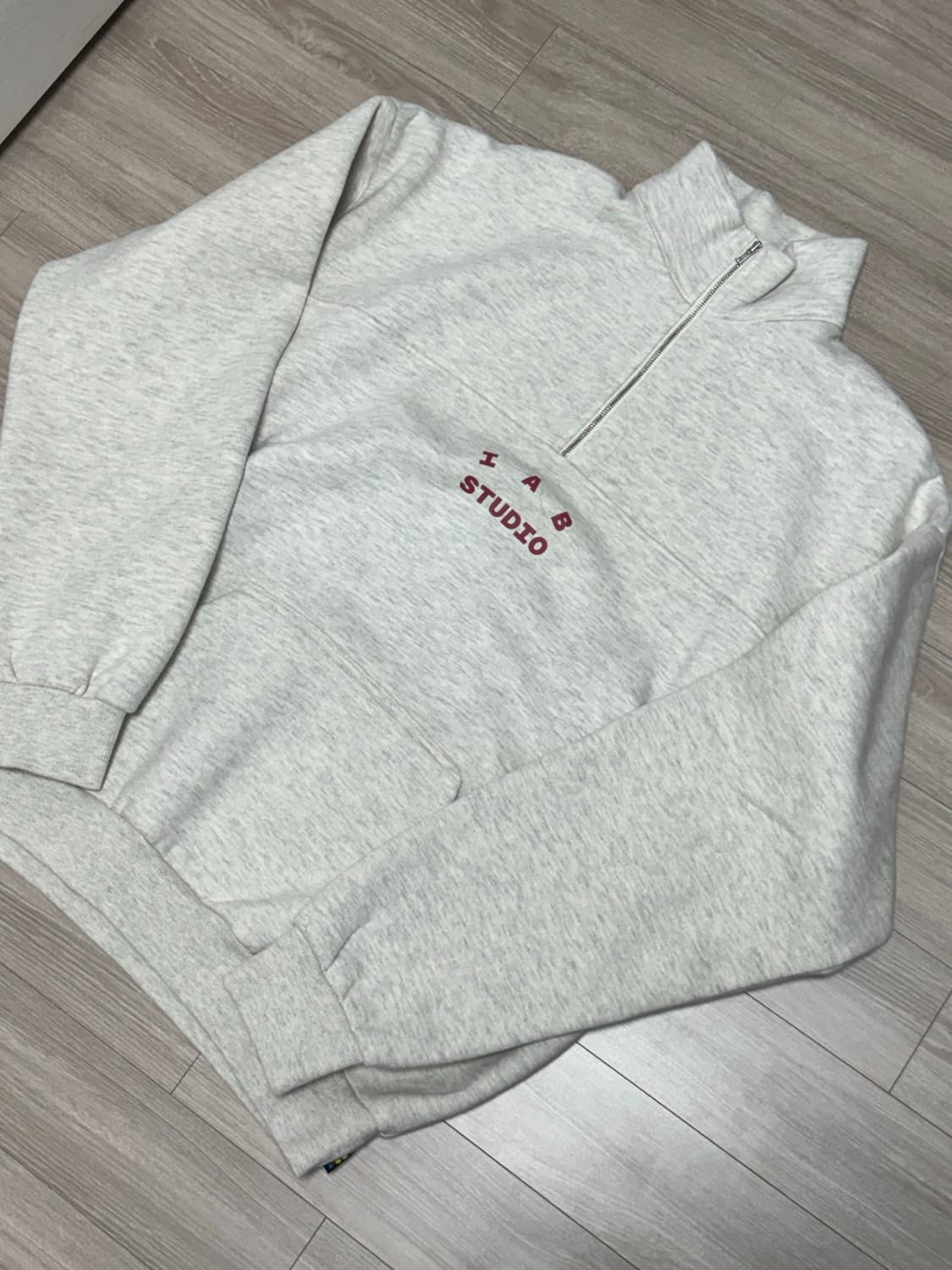 아이앱스튜디오 하프집업 오트밀 버건디 L 상품이미지1