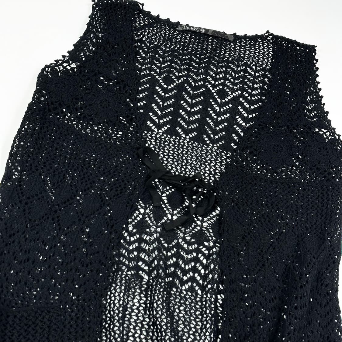 VTG 빈티지 재팬 블랙 롱니트 조끼 (M 여성추천) 상품이미지3