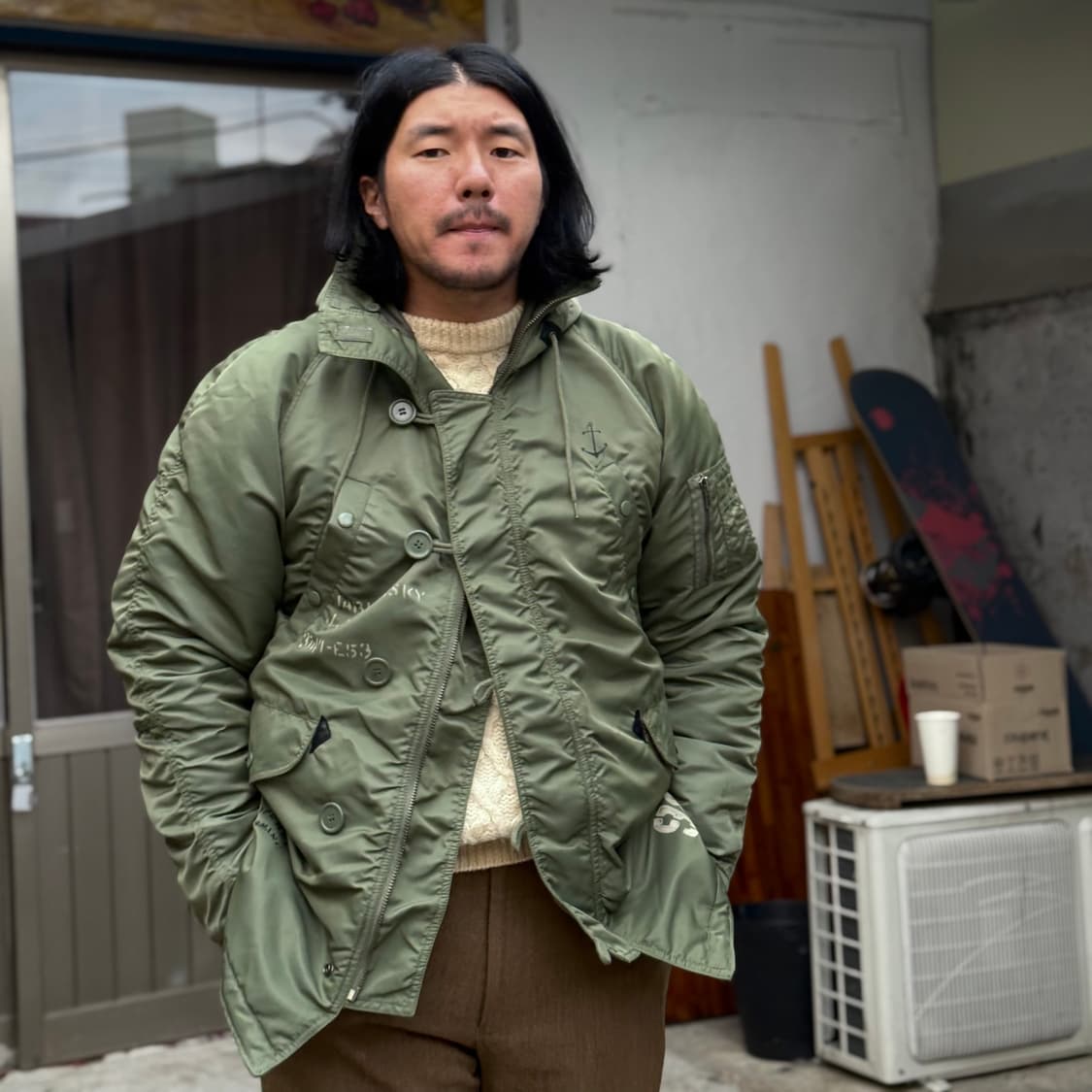 Flash Report 스텐실 시니어코드 N-3B 파카 XL 상품이미지7