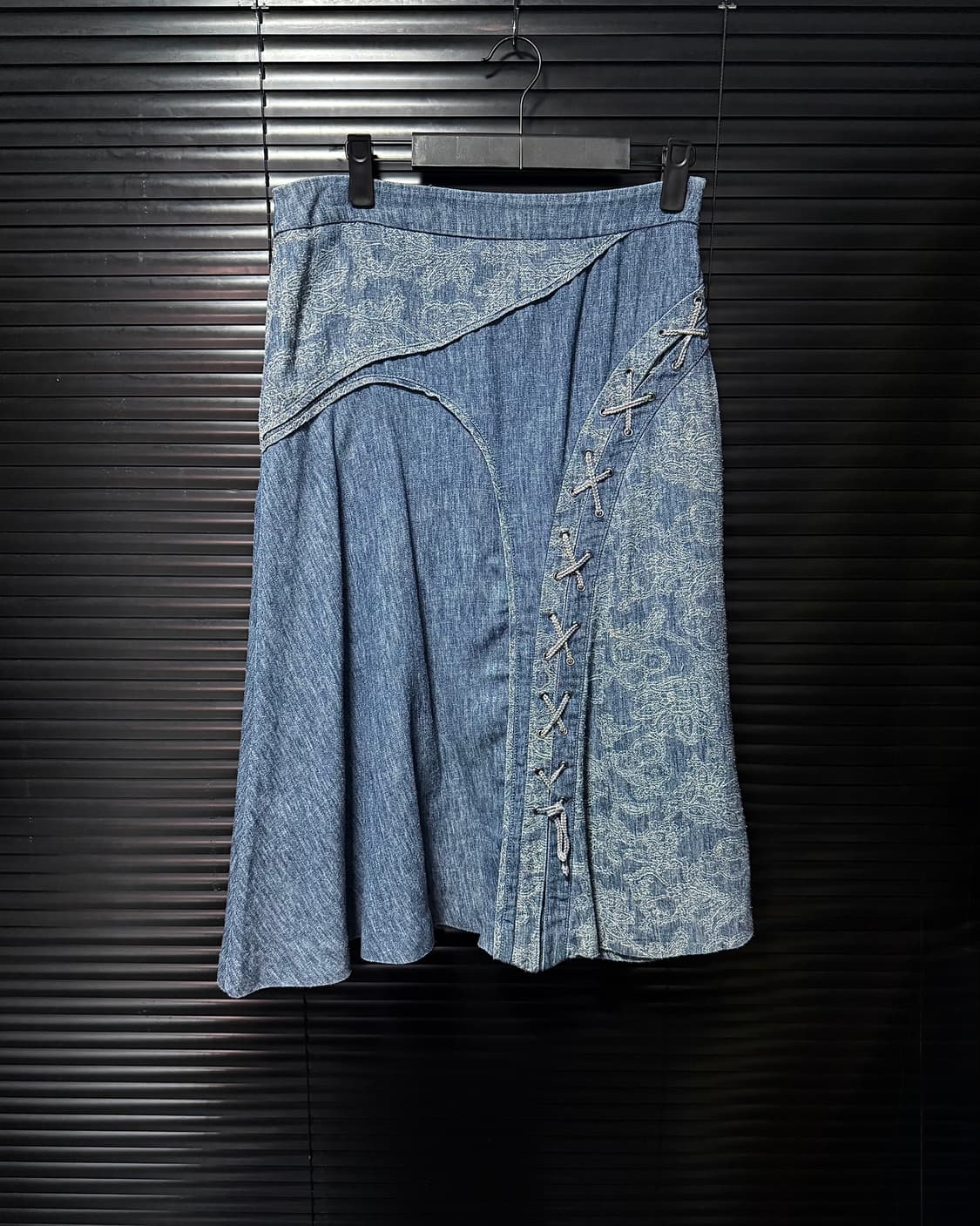 BLU:ANPEPE 일본 플라워 꽃 끈 웨스턴 에스닉 데님 치마 29 상품이미지2