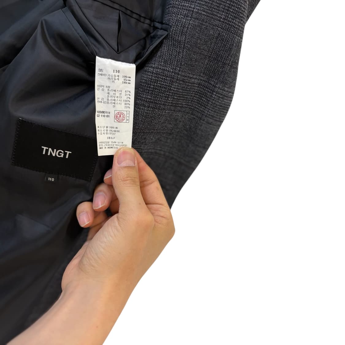 티엔지티 체크 블레이저 자켓 상품이미지4