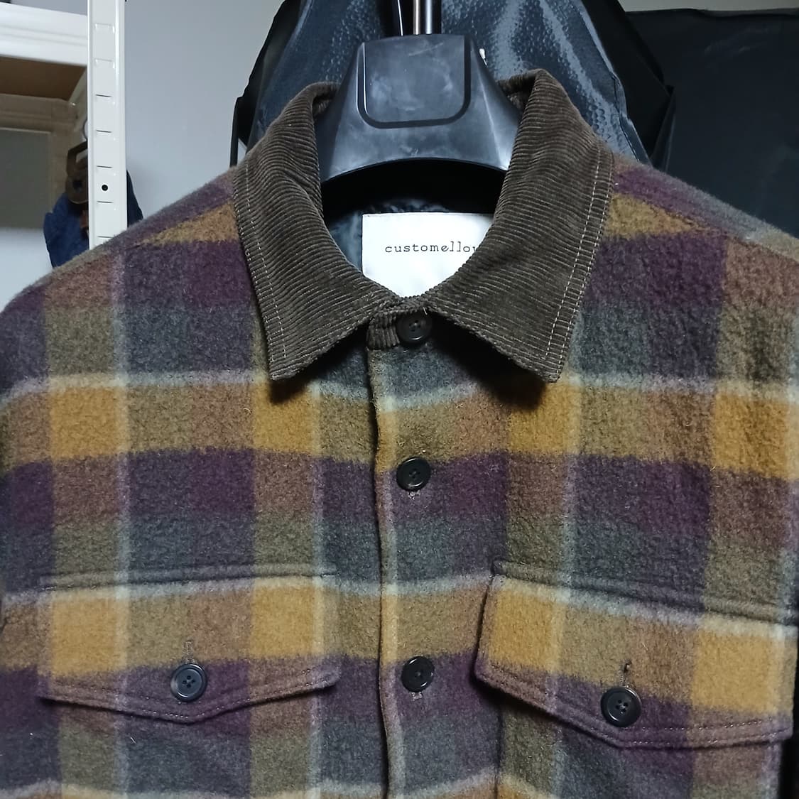customellow 커스텀멜로우 울 체크 누빔 점퍼 자켓 상품이미지1