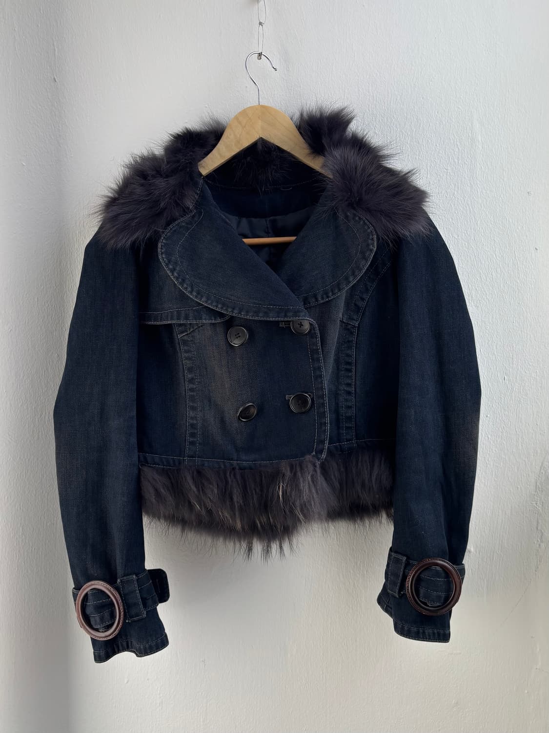 Vintage Fur-Trim Denim Jacket 상품이미지4