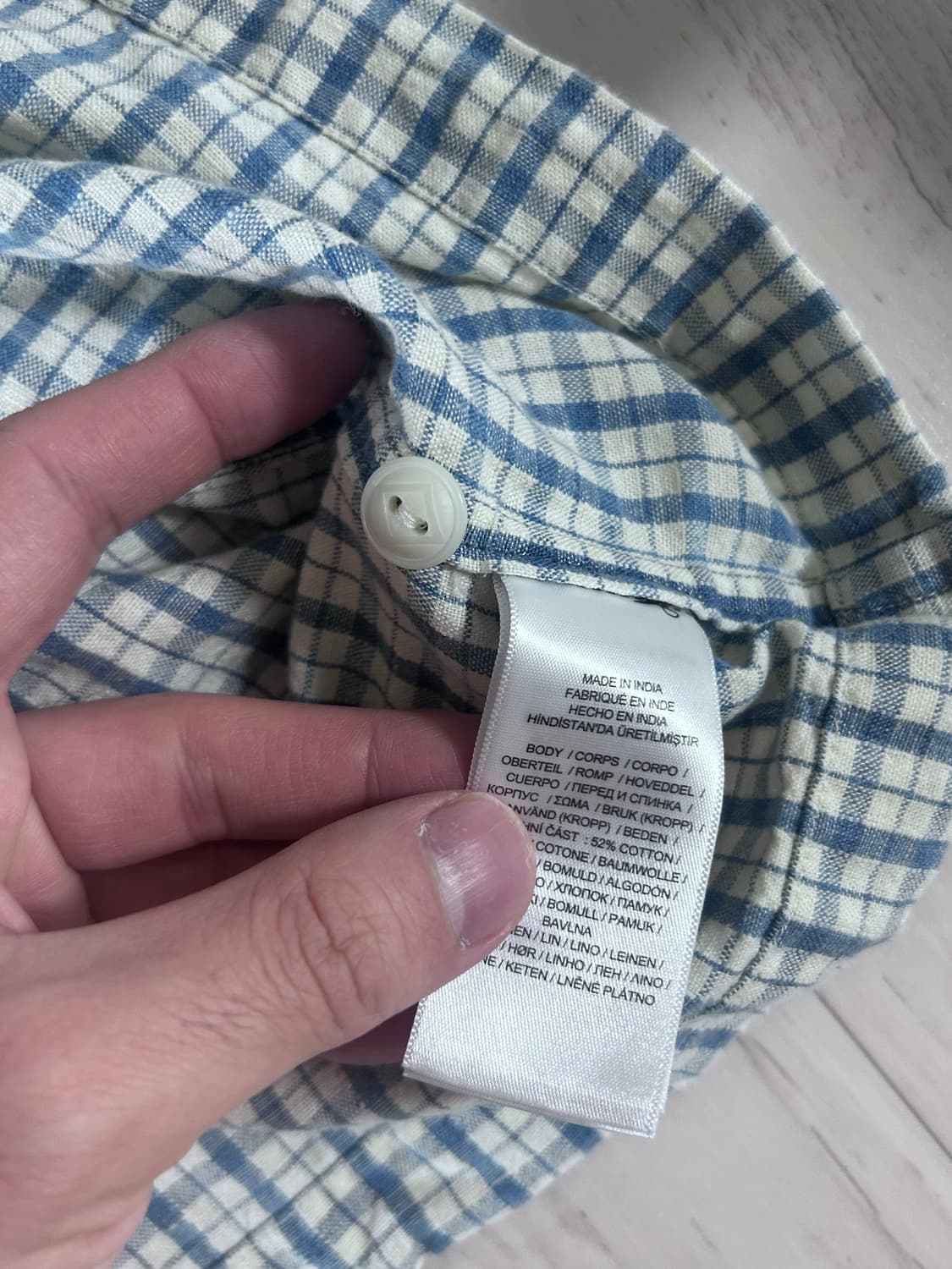 RRL 24SS 인디고 체크 져지 캠프 셔츠 M 상품이미지3