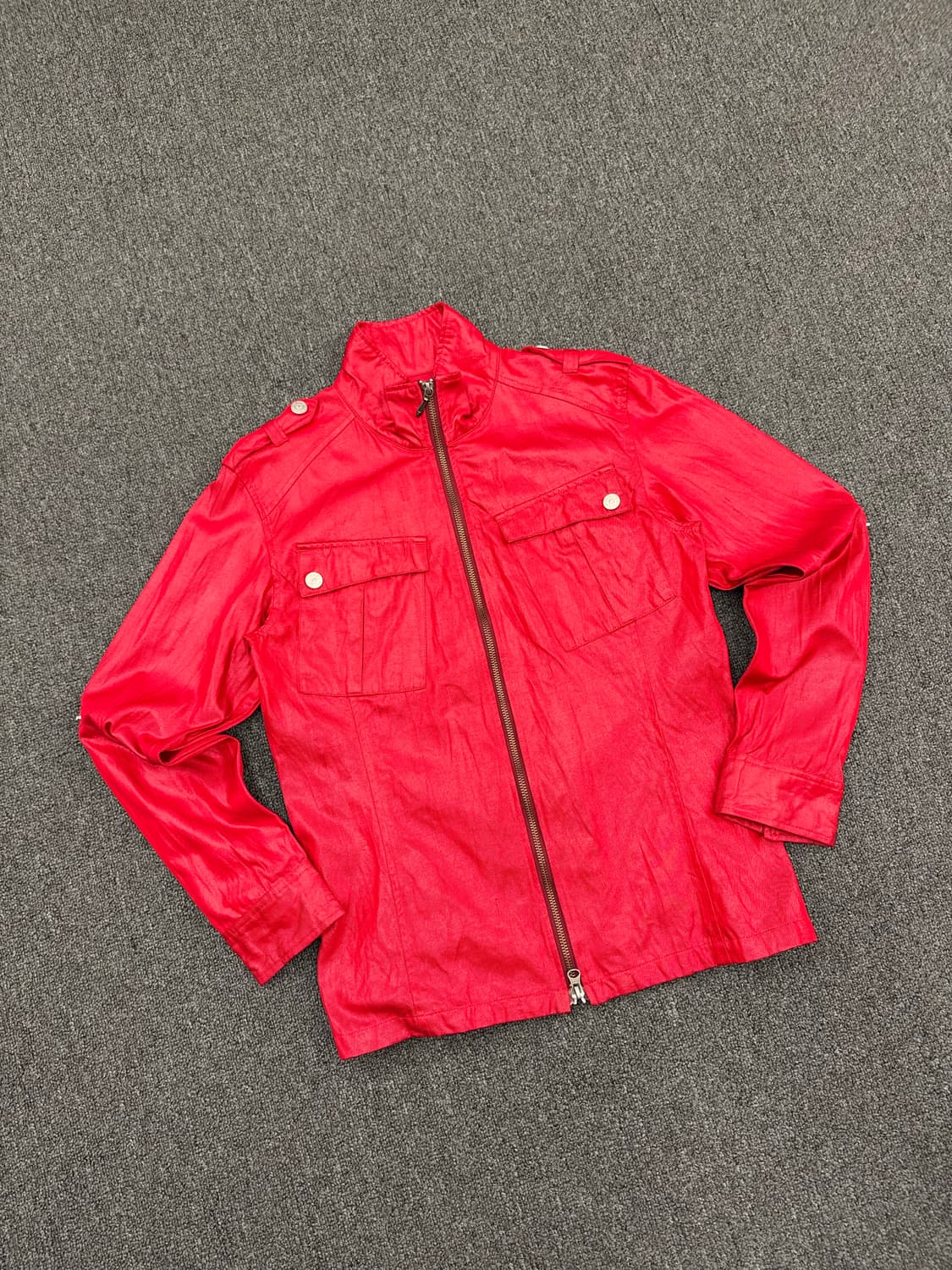 M)토네이도마트 빈티지 Y2K 레드 여성 집업자켓 상품이미지1