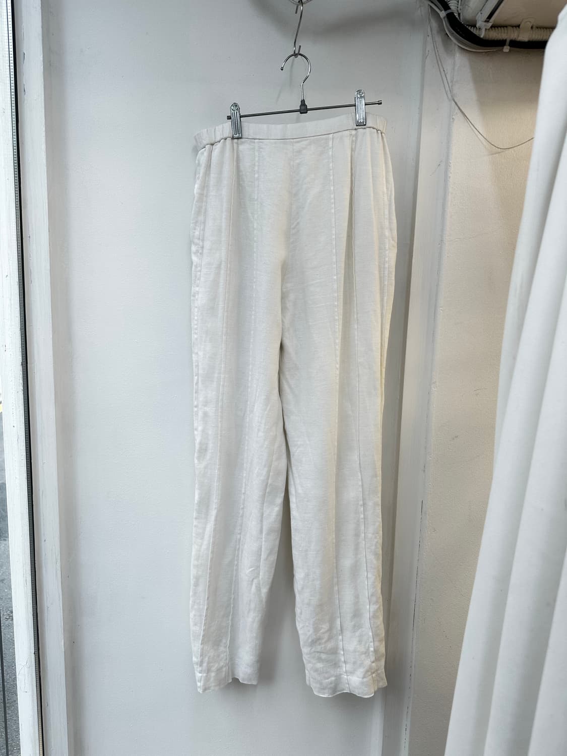 화이트 린넨 핀턱 밴딩 팬츠 상품이미지2