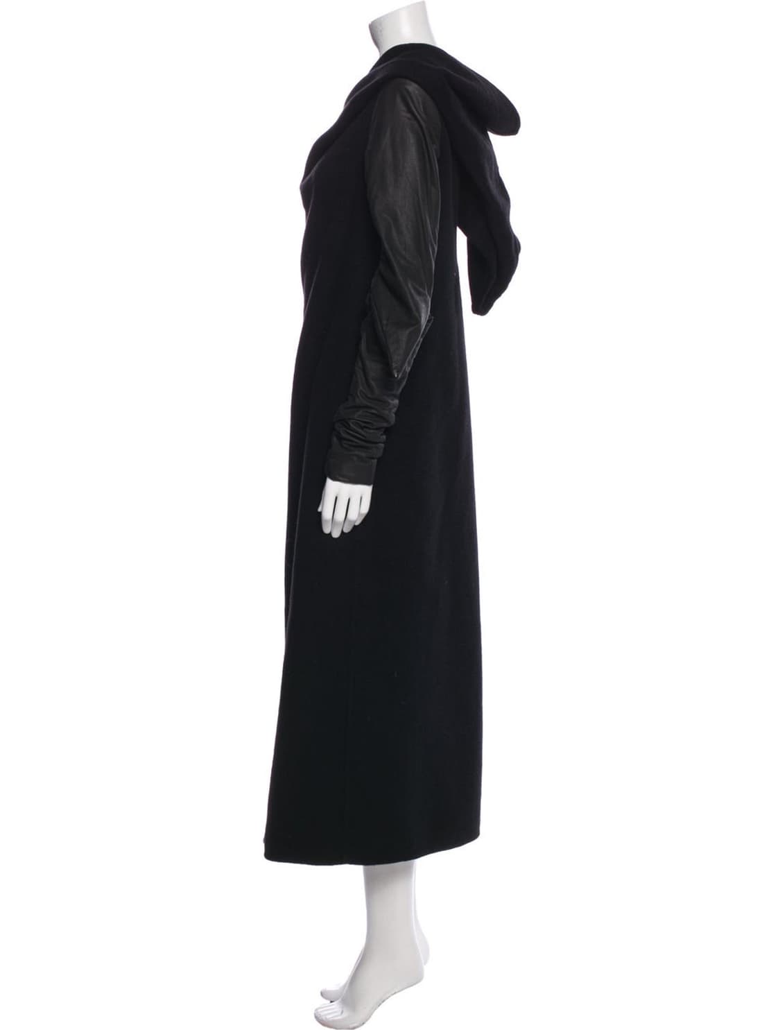 릭오웬스 캐시미어 레더 후드 코트 상품이미지2