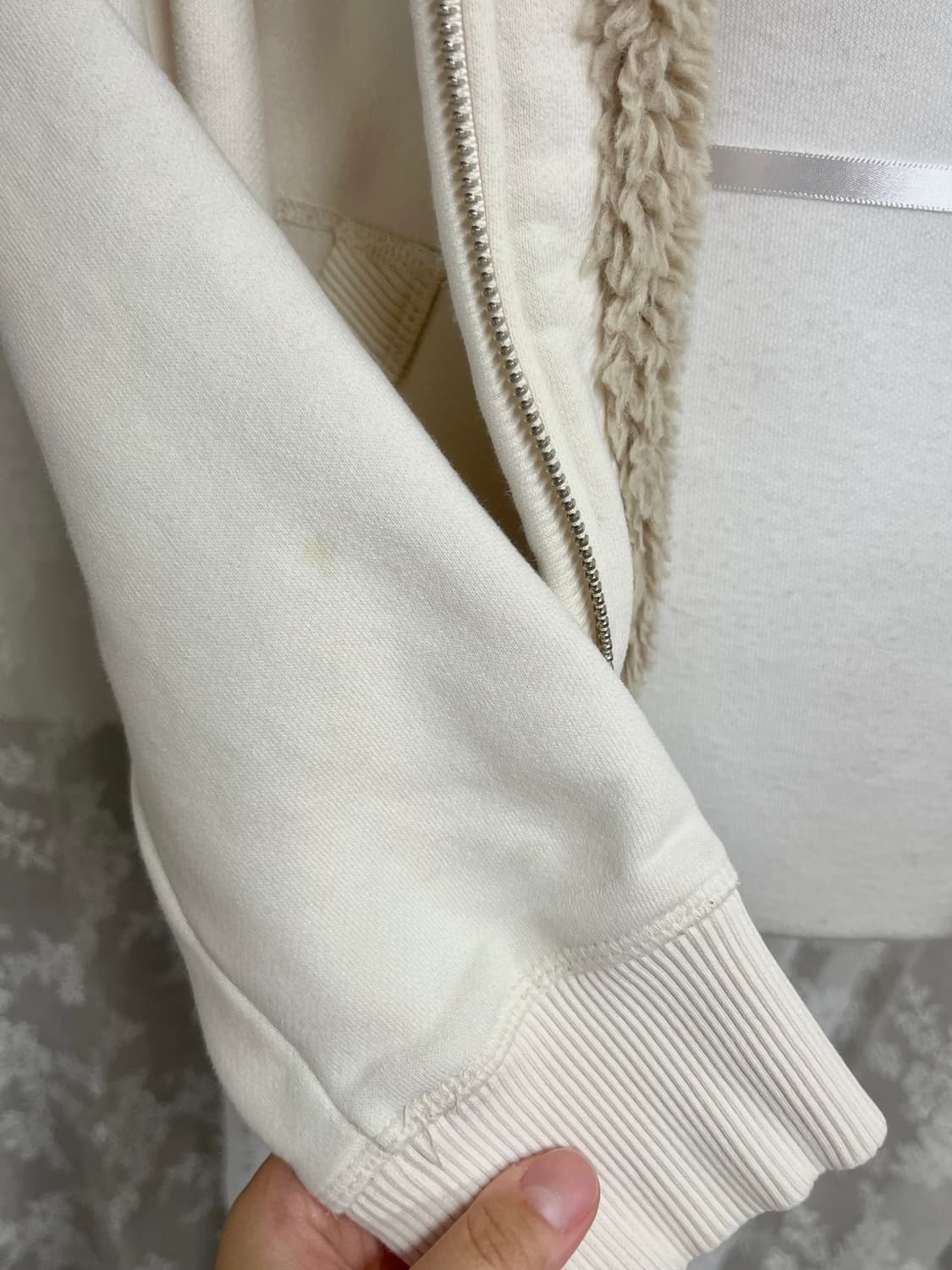 85) LA 다저스 퍼 후드 집업 아이보리 상품이미지7