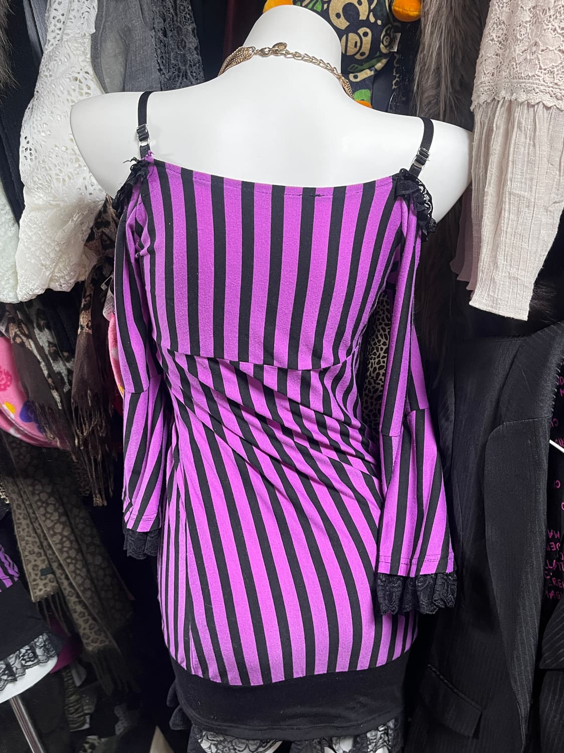 오네갸루 오프숄더 미니 드레스 상품이미지3