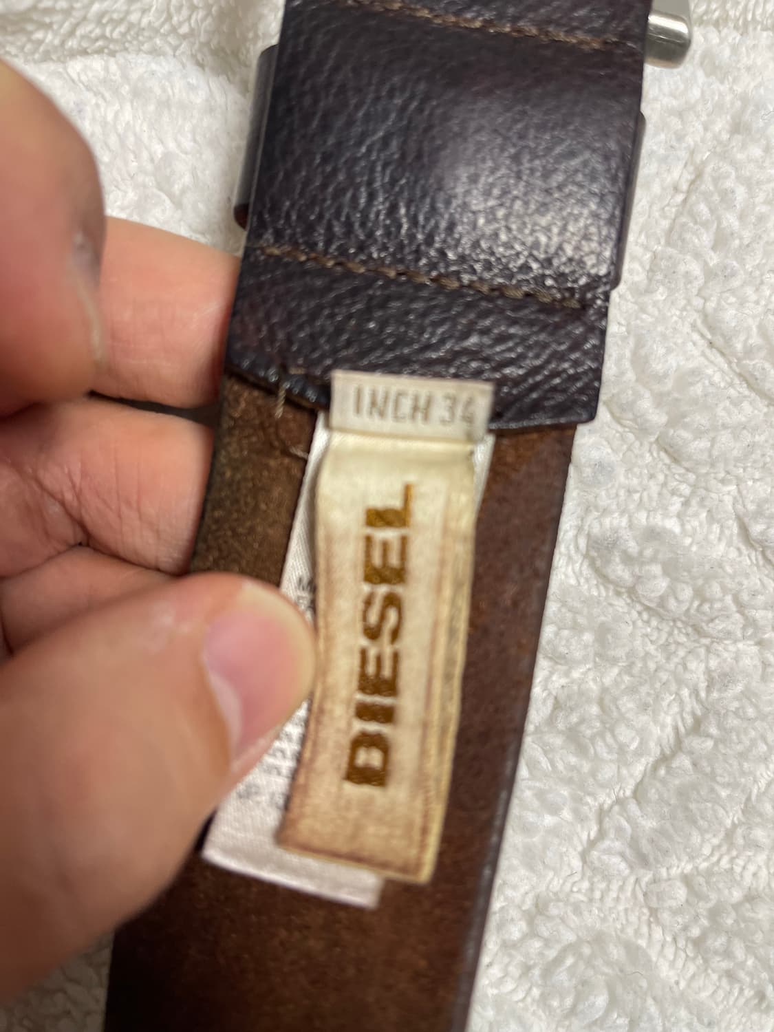 디젤 버펄로 통가죽 벨트 STAR 다크 브라운 34인치 상품이미지6
