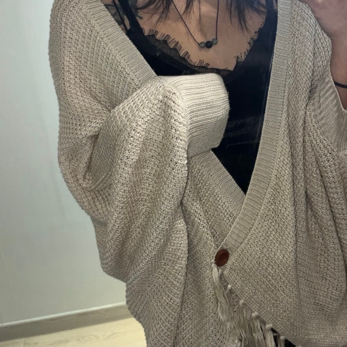 Vintage 모리걸 사와코 니트 케이프 판초 상품이미지2