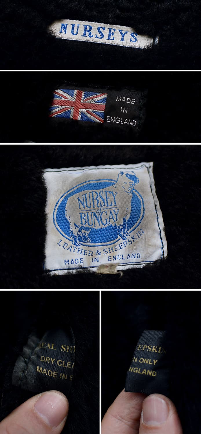 널시 잉글랜드 핸드메이드 블랙 쉽스킨 무톤 코트 자켓 (L / 105+) 상품이미지10