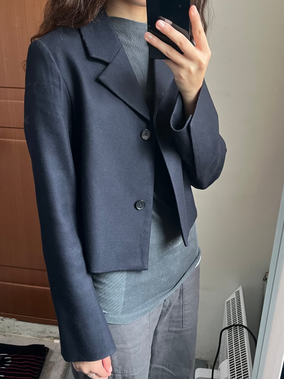 COS 여성 캐시미어 울 크롭자켓 상품이미지4