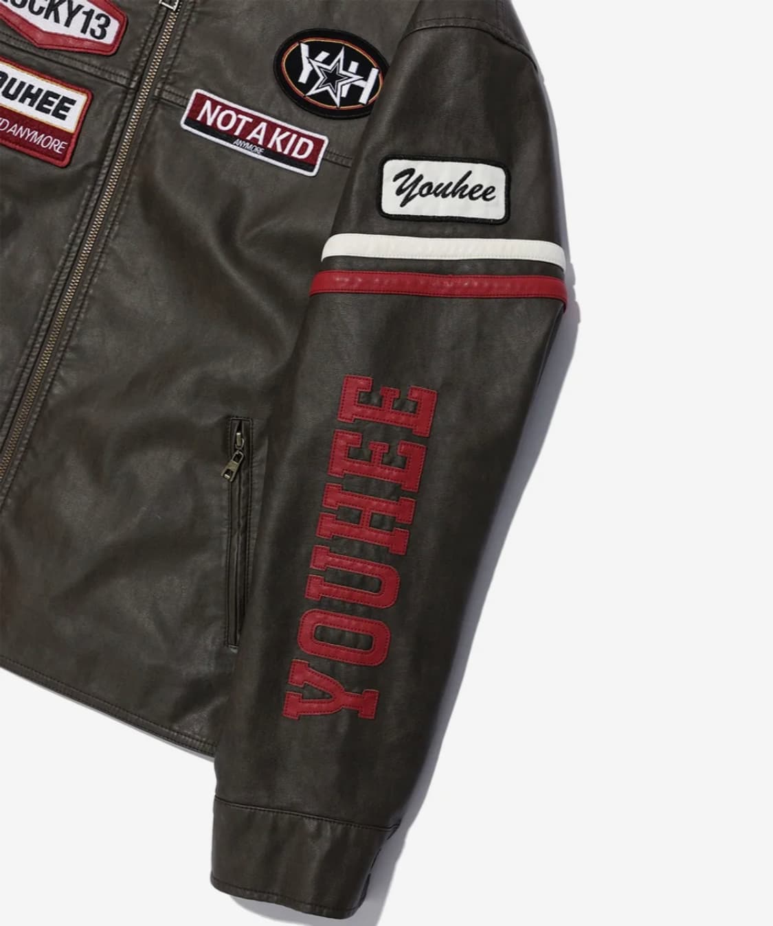 유희 와펜 디테일 바이커 자켓 FREE 상품이미지8