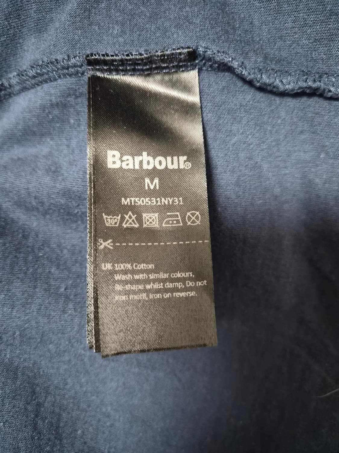 바버Barbour 빅로고 반팔티셔츠 M사이즈 - T163 상품이미지5