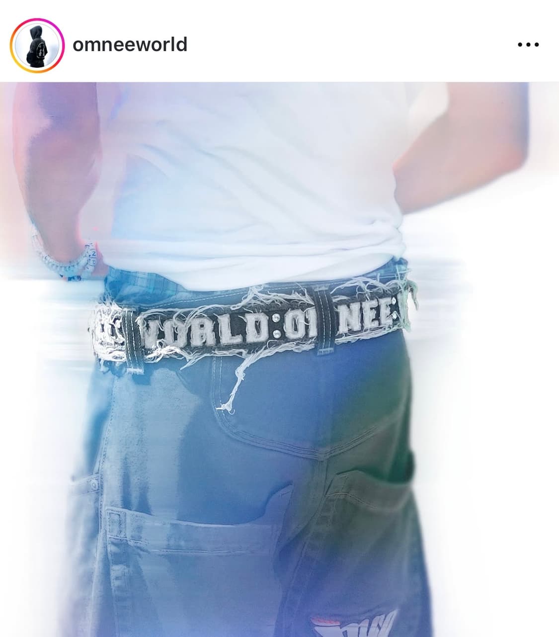 Omnee world 스터드 큐빅 데님 벨트 상품이미지4