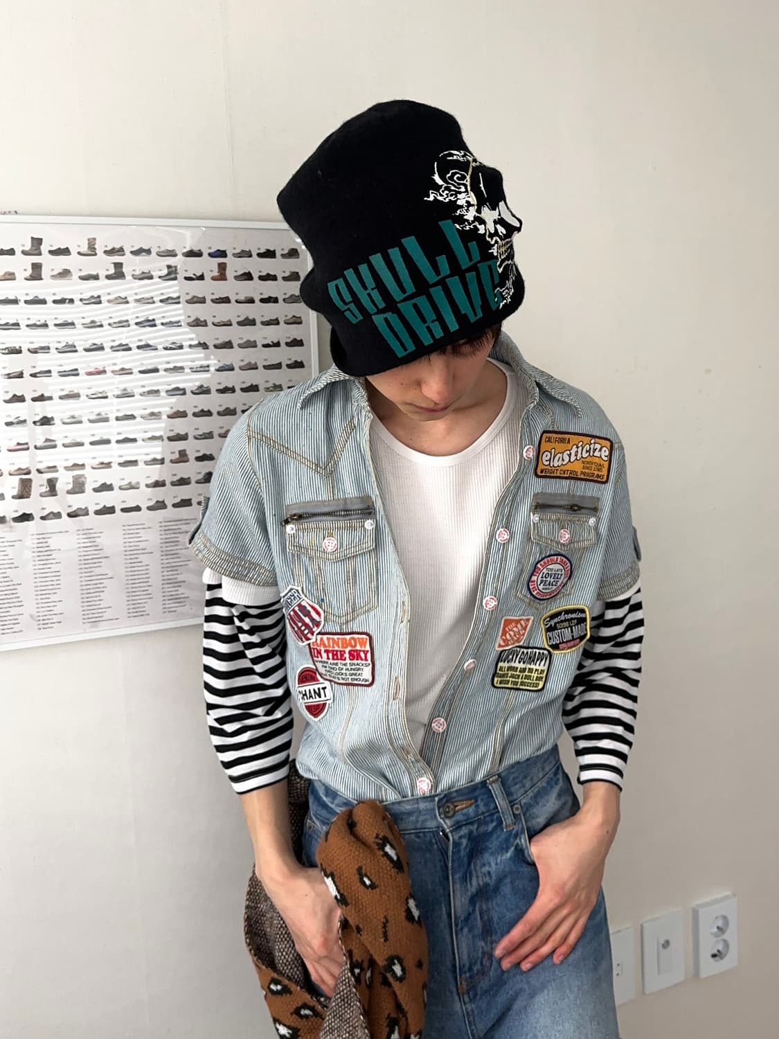 Skull Drive 프린팅 딥 비니 상품이미지5