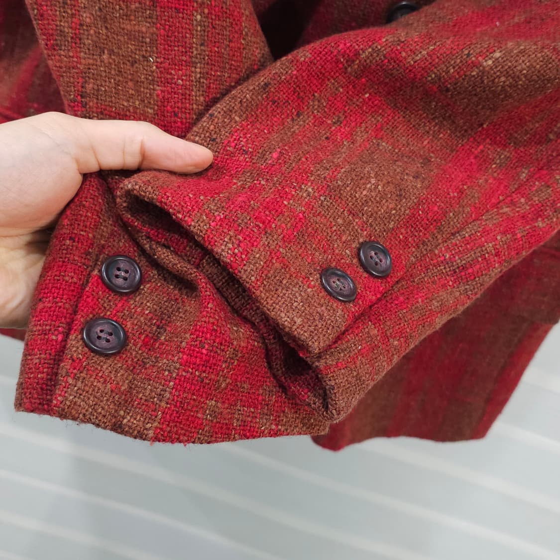 JAPAN 70-80s 더블 브레스티드 트위드울 자켓- 우먼프리 상품이미지6