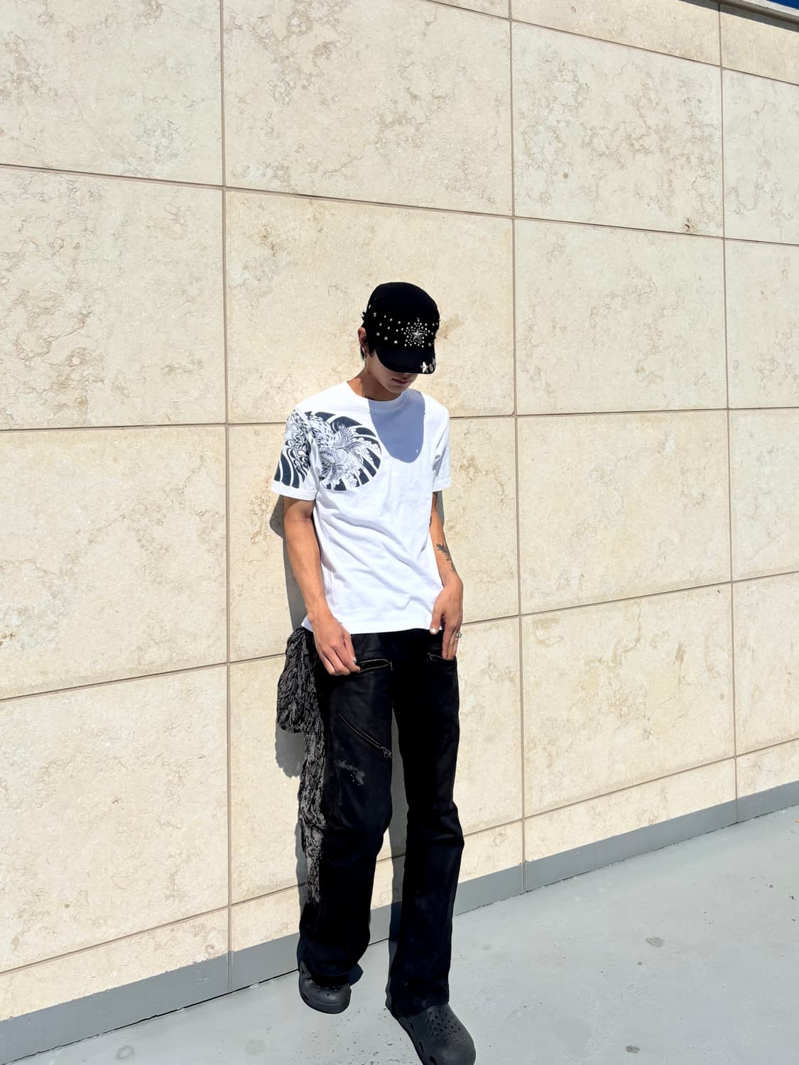 “Vintage” Oriental Print White Tee 상품이미지1