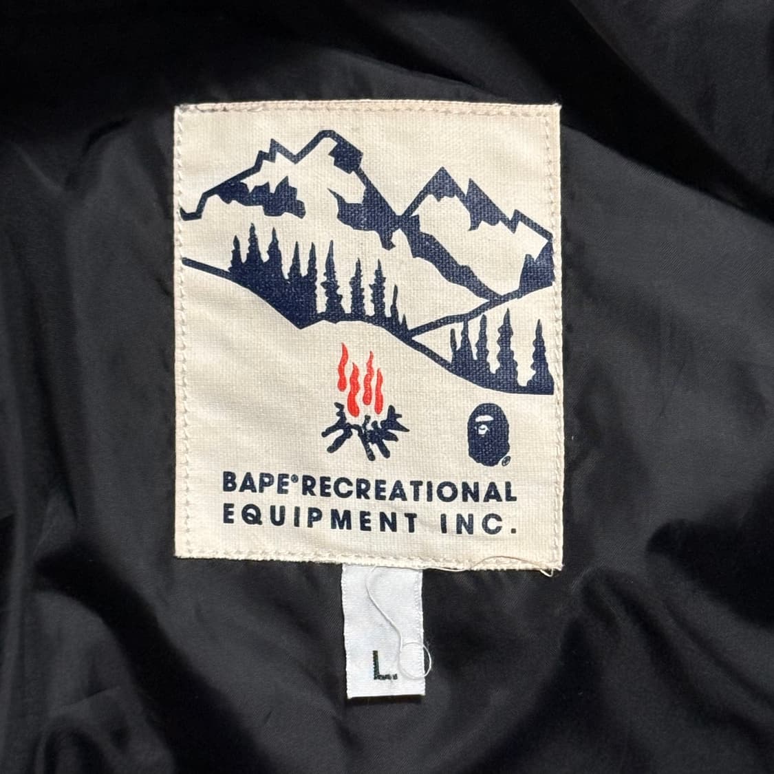 L 베이프 퍼플 카모패턴 스키 보더 다운 패딩 상품이미지5